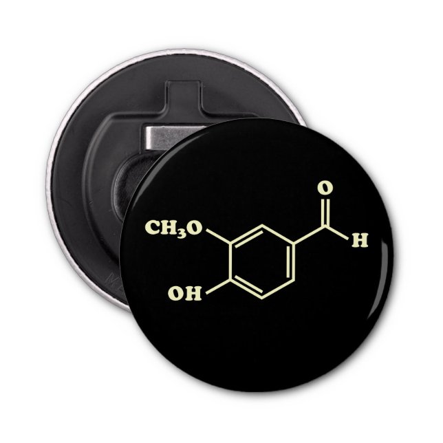 Vanilla Vanillin Molecular Chemical Formula Flasköppnare (Framsidan)