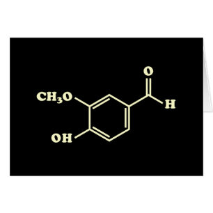 Vanilla Vanillin Molecular Chemical Formula Hälsningskort