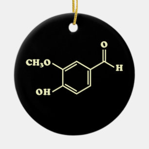 Vanilla Vanillin Molecular Chemical Formula Julgransprydnad Keramik