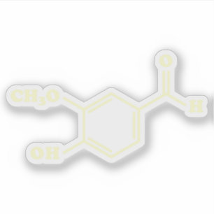 Vanilla Vanillin Molecular Chemical Formula Klistermärken