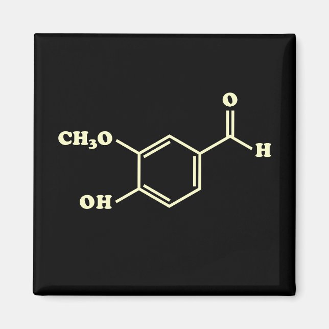 Vanilla Vanillin Molecular Chemical Formula Magnet (Framsidan)