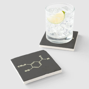 Vanilla Vanillin Molecular Chemical Formula Stenunderlägg