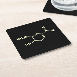 Vanilla Vanillin Molecular Chemical Formula Underlägg Papper Kvadrat