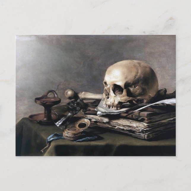 Vanitas av Pieter Claesz Vykort (Framsida)