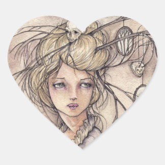 Vanitas Heart Sticker Hjärtformat Klistermärke