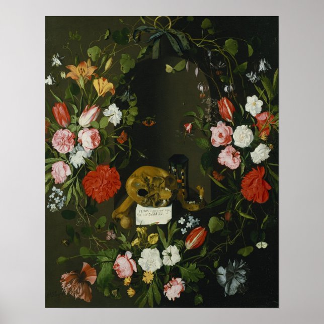 Vanitas still Life with Flowers Poster (Framsidan)