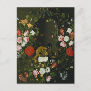 Vanitas still Life with Flowers Vykort