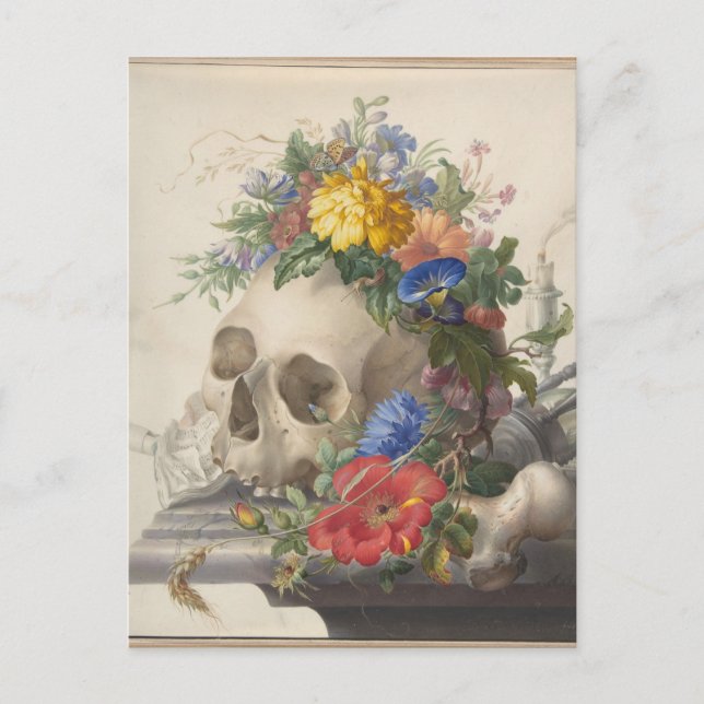 Vanitas stilleben av Herman Henstenburgh Vykort (Framsida)