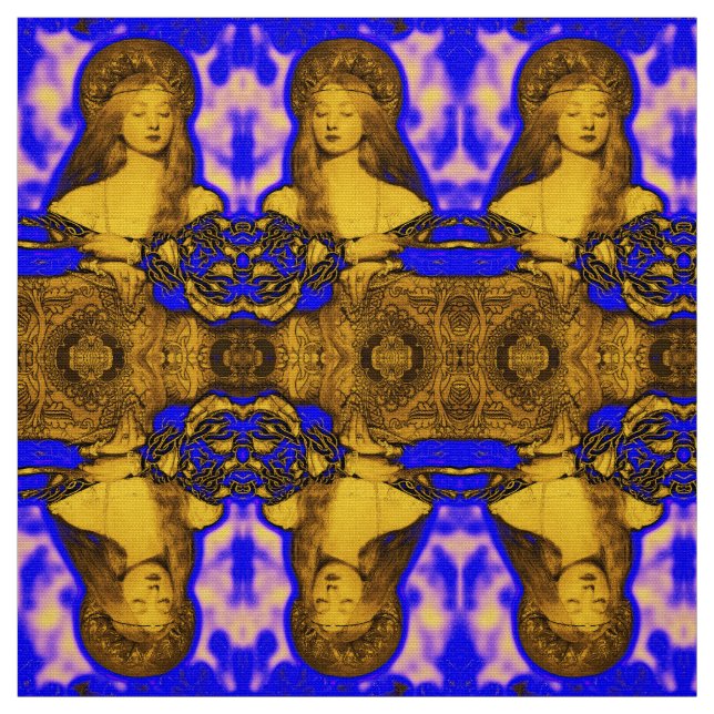 VANITY WOMAN BEAUTY-MODE / GULD BLUE FRACTALS TYG (Prov)