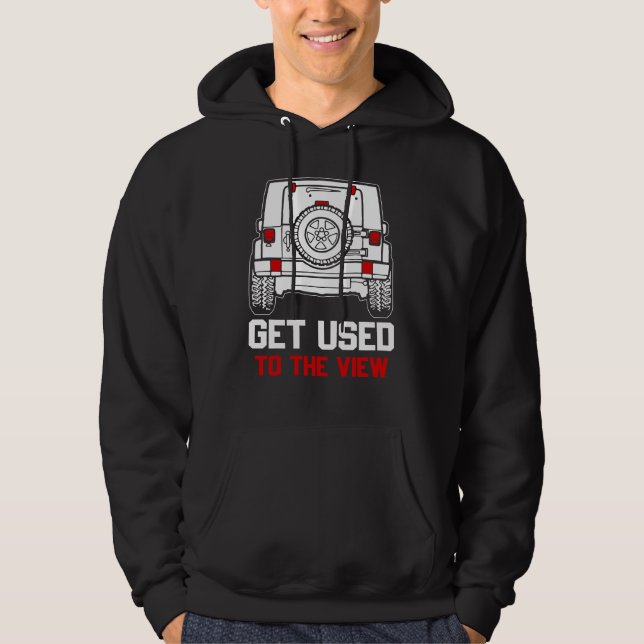 vänja dig vid vyn vintage jeep hoodie (Framsida)