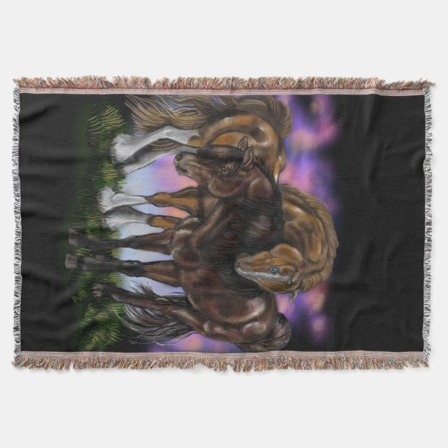 Vankett för Equine Devotion Throw Blanket Filt (Framsidan)