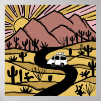 VANLIFE Desert Cacti Mountain Explore Äventyr