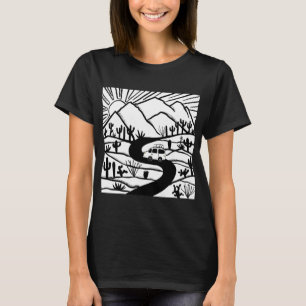 VANLIFE Desert Cacti Mountain Utforska Äventyr T Shirt