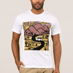 VANLIFE Desert Cacti Mountain Utforska Äventyr T Shirt