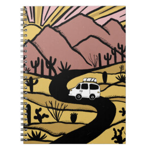 Vanlife Desert Road Resa Camping Anteckningsbok