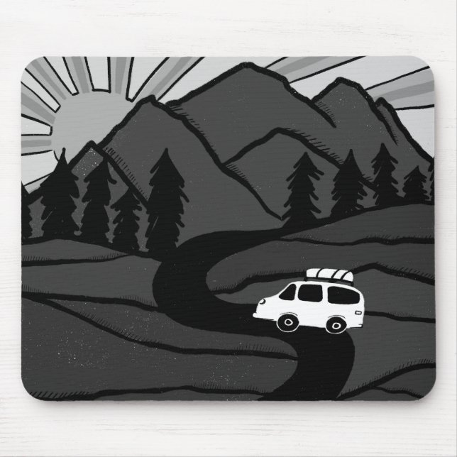 Vanlife MOUNTAIN SUNRISE Illustration Musmatta (Framsidan)