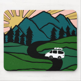 Vanlife MOUNTAIN SUNRISE Illustration Musmatta
