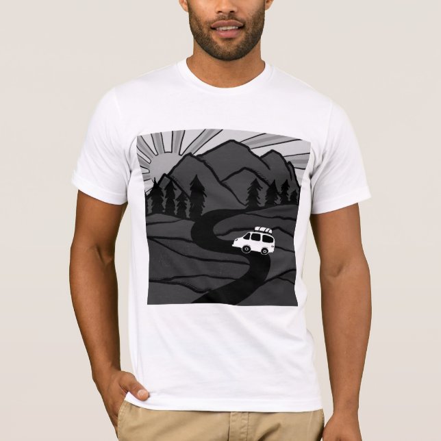 VANLIFE Träd Forest Mountain Äventyr T Shirt (Framsida)