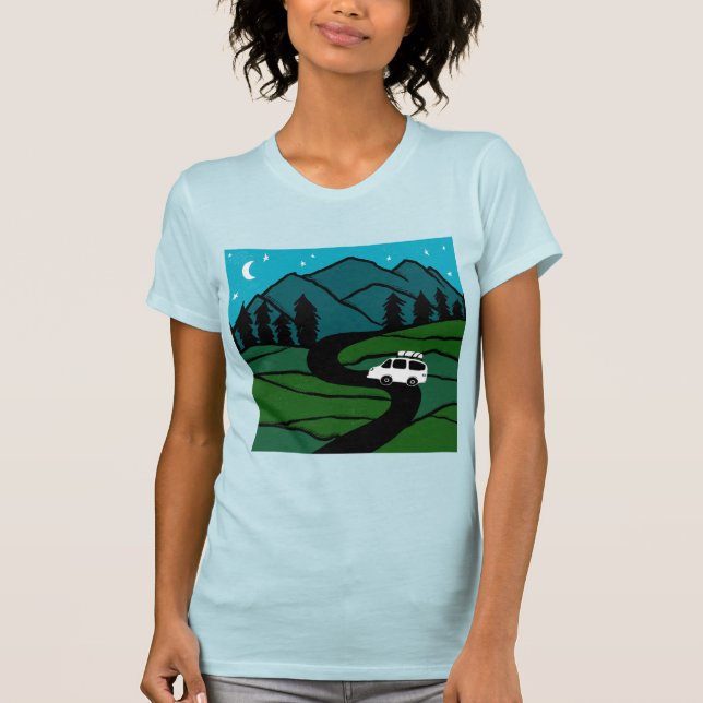 VANLIFE Träd Forest Mountain Äventyr T Shirt (Framsida)