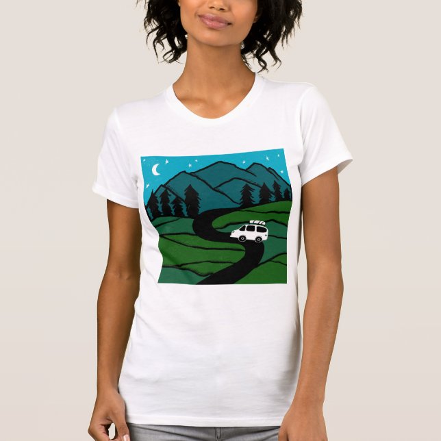 VANLIFE Träd Forest Mountain Äventyr T Shirt (Framsida)