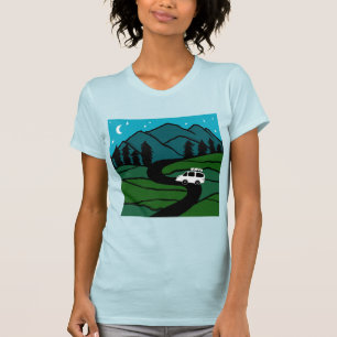 VANLIFE Träd Forest Mountain Utforska Äventyr T Shirt