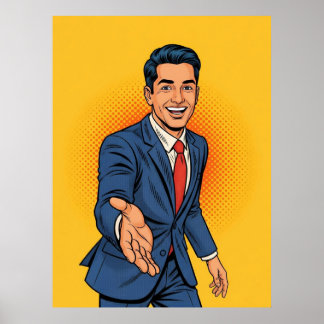 Vänlig affärsman illustration poster