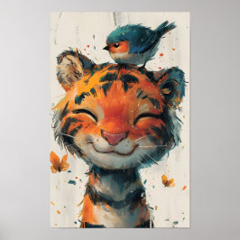 Vänlig baby tiger tryck 