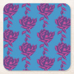 Vanlig Blommigt Underlägg Papper Kvadrat<br><div class="desc">Den här utformningen består av en enda blommigt av motiv som ordnas i ett lodrät med en mittpunktslayout.</div>