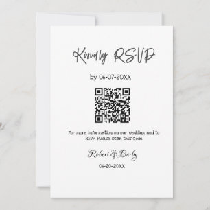 vänlig bröllop OSA scan QR-kod enkel modern Inbjudningar