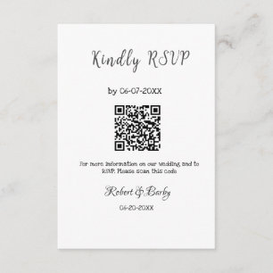 vänlig bröllop OSA scan QR-kod enkel modern Tilläggskort