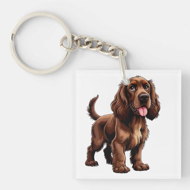 Vänlig Brun Fältspaniel Tecknad Film (Framsidan)