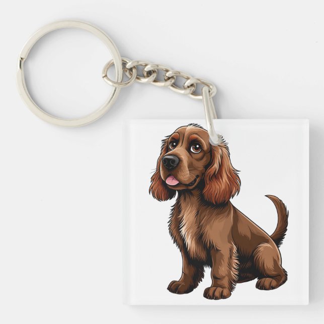 Vänlig Brun Fältspaniel Tecknad Film (Framsidan)