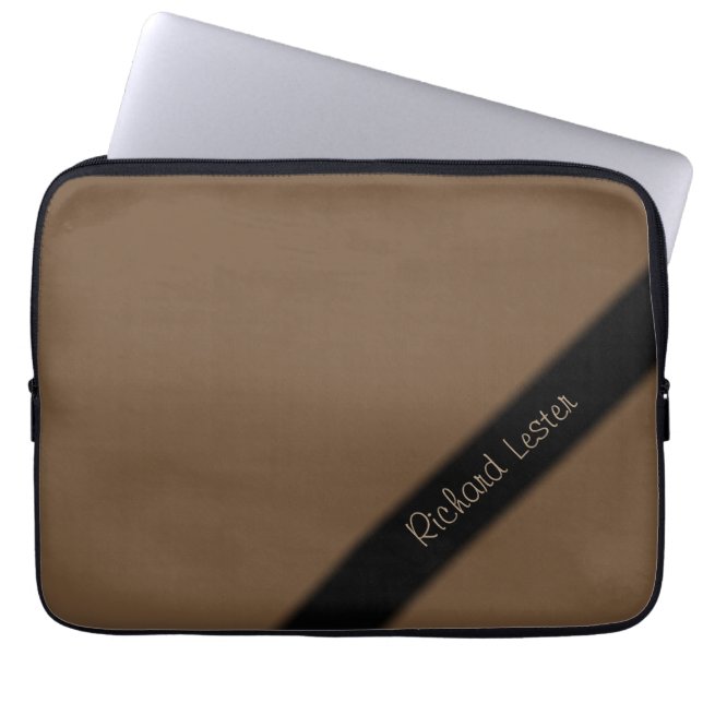 Vanlig Brun Personlig Laptop Fodral (Framsidan)