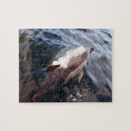 Vanlig Delfin som bryter ytan Oceanvågor Vilda dju Pussel