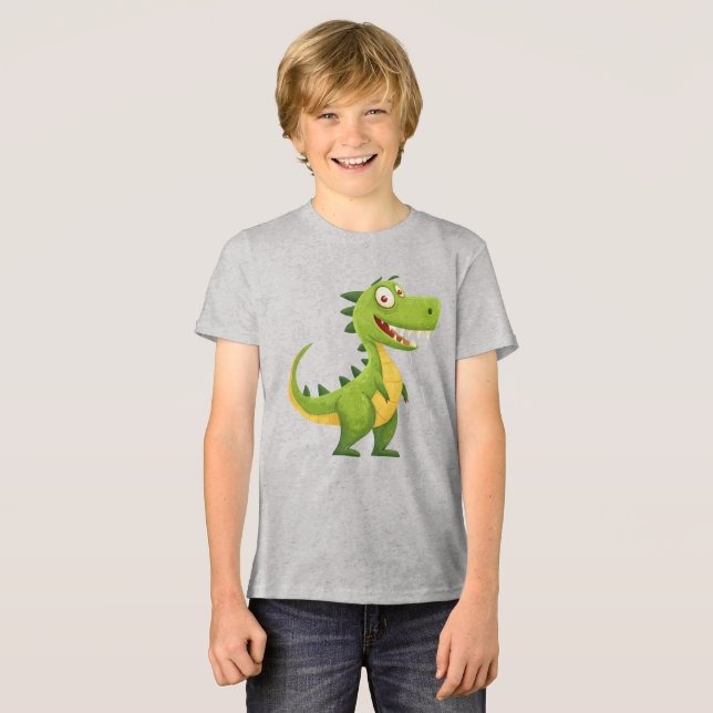 Vänlig Dino- tecknad film T Shirt (Framsida Full)