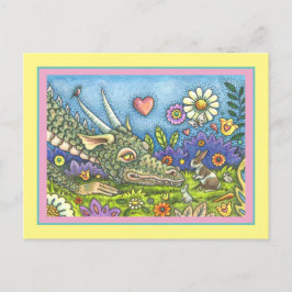 VÄNLIG DRAGON FRÅN PÅSK PÅ BUNNY TRAIL Cute Fantas Helg Vykort