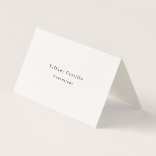 Vanlig Elegant Namnteckning Cream-minimalistisk mo Visitkort