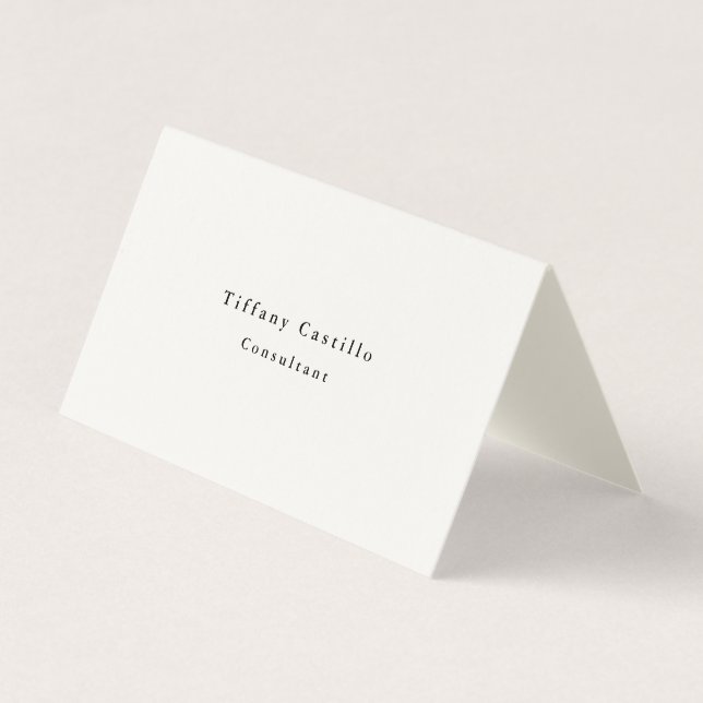 Vanlig Elegant Namnteckning Cream-minimalistisk mo Visitkort (Framsida)
