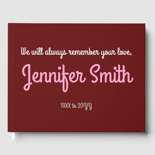 Vanlig, enkel begravning/minnesgäst Bok (Framsida)