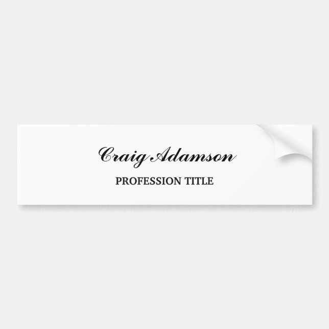 Vanlig, enkel, minimalistisk Elegant Bildekal (Framsidan)