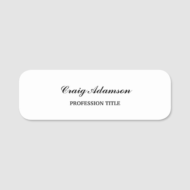 Vanlig, enkel, minimalistisk Elegant Namnbricka (Framsida)