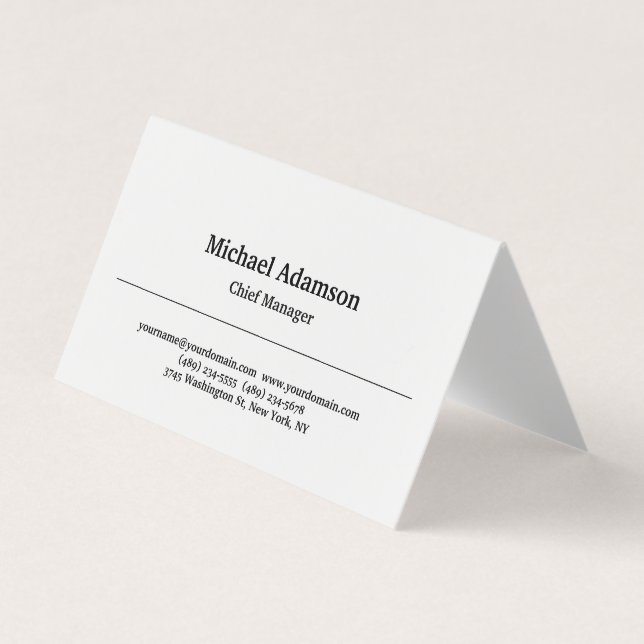 Vanlig, enkel, minimalistisk Elegant Visitkort (Framsida)