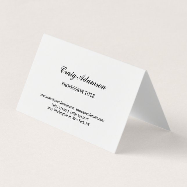 Vanlig, enkel, minimalistisk Elegant Visitkort (Framsida)