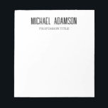 Vanlig, enkel vit minimalistisk enkel Elegant Anteckningsblock<br><div class="desc">Välj mellan olika korttyper och storlekar. Business Card-mall för Trendig Retro Stil för alla behov.</div>