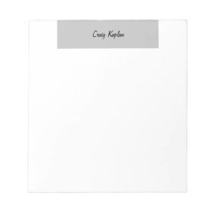 Vanlig Grått White Simple Modern Namn Edit Anteckningsblock