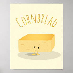 Vänlig Gult Cornbröd Square Ord Poster