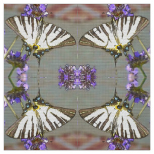 Vanlig Gult Svetsvansar på Lilac Flowers Black O Tyg