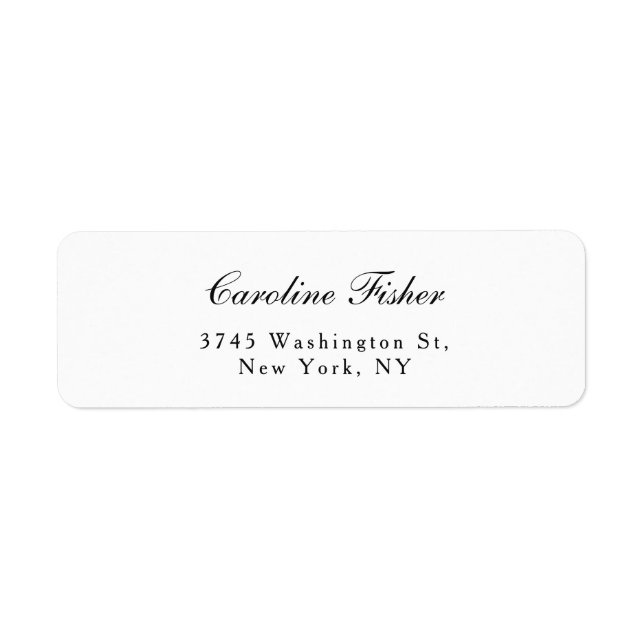 Vanlig handskrift, enkel vit, enkel returadress etikett (Framsidan)