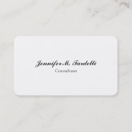 Vanlig handskriftsminimalistisk vit Professionell Visitkort