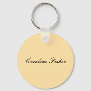 Vanlig handskriftsruta - enkel Beige Nyckelring